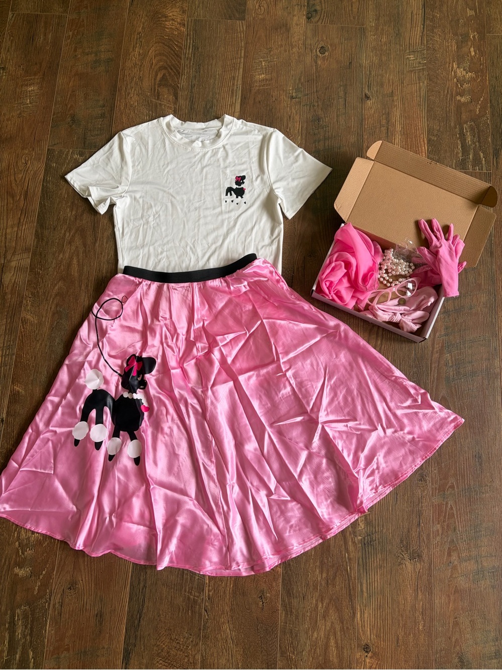 Pink Vintage Poodle Circle Skirt - Women